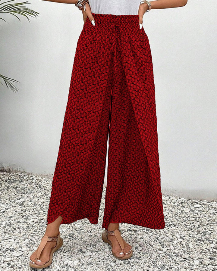 Iridessa | Lightweight Flowing Casual Wear Leg Trousers with Elastic Waist