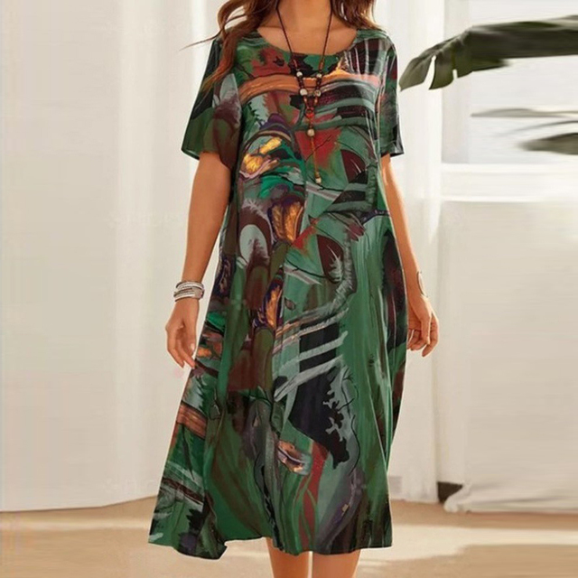 Yovi | Artistic Print Midi Dress