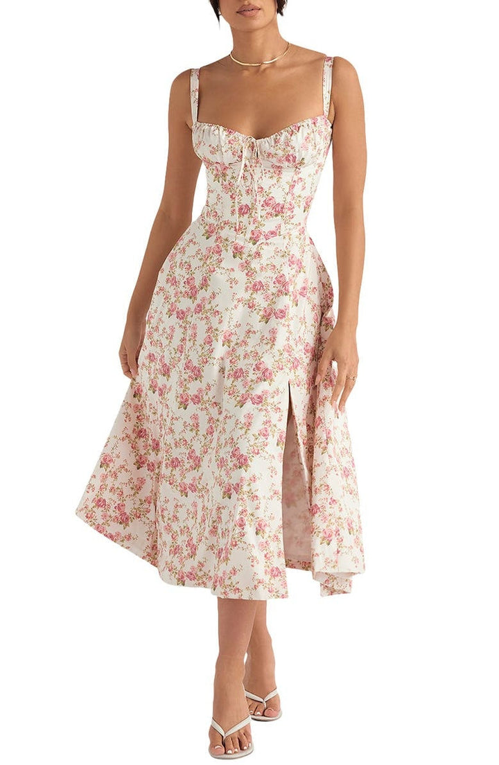 Sally | Spring Dress - Floral Print Party Dress