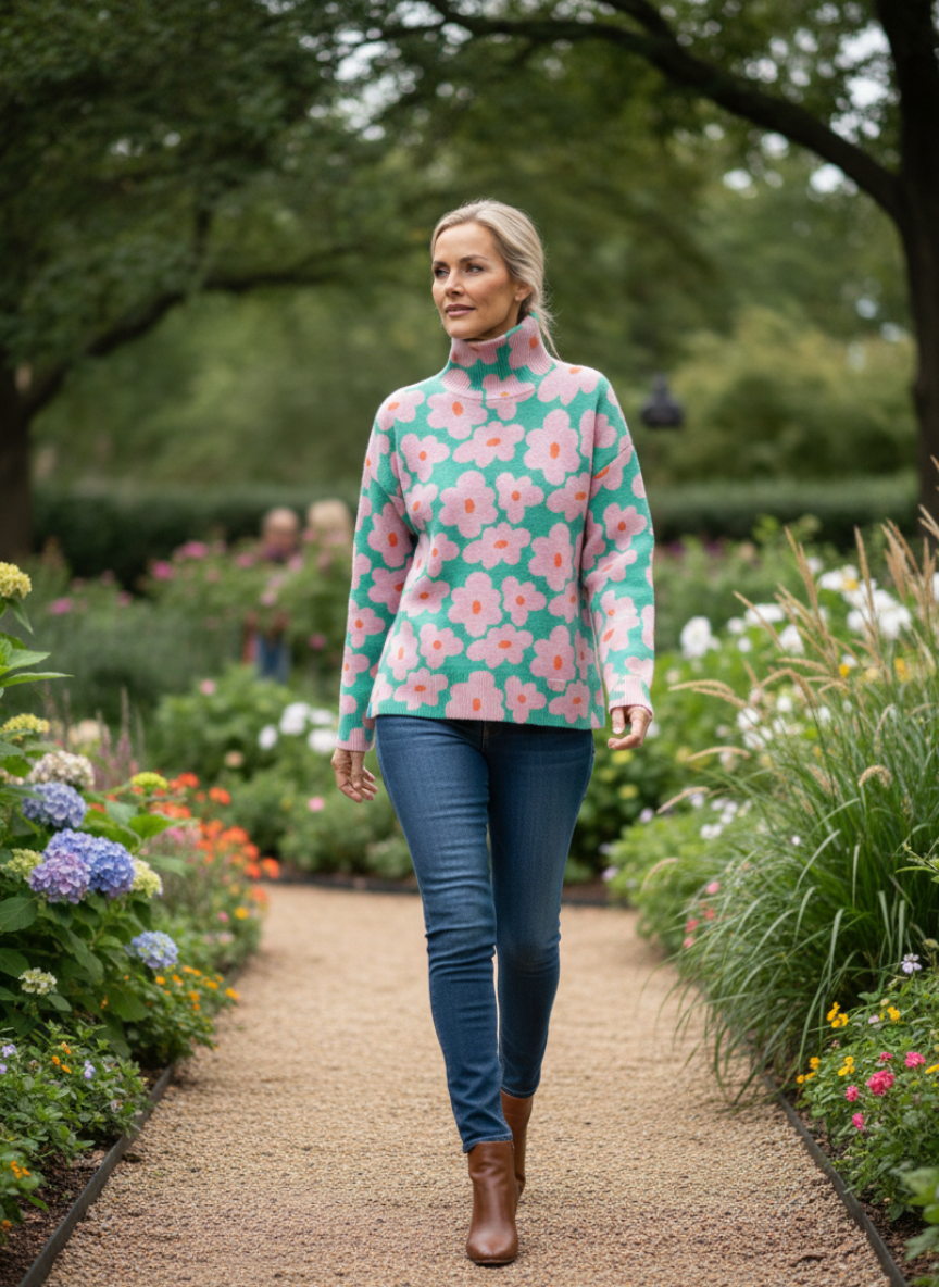 Amelia – Floral Knit Jumper