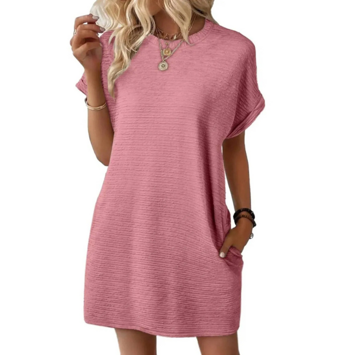 Evasha™ | Casual Minimalist Round Neck Summer Dress
