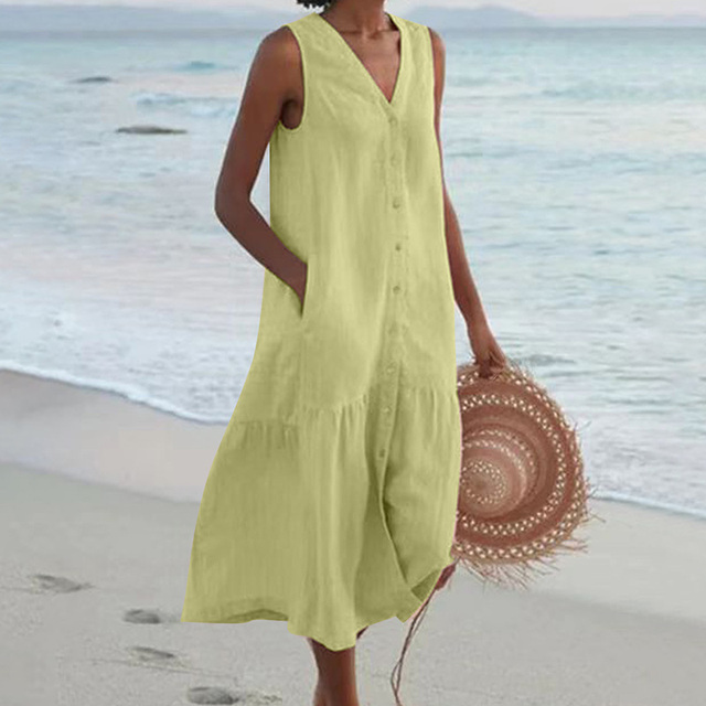 Sheila | Elegant Button-Down Summer Dress for Comfort and Style