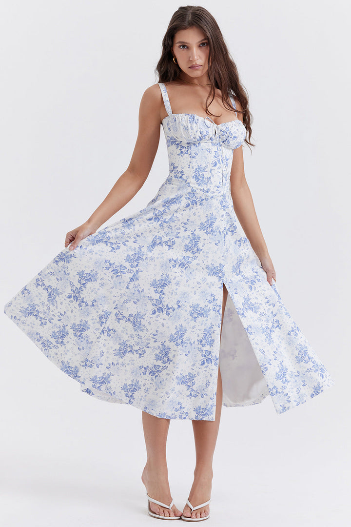 Sally | Spring Dress - Floral Print Party Dress
