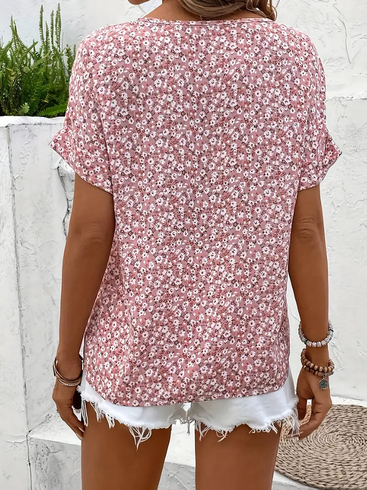 Wolena | Effortless Floral Button-Up Top for Women