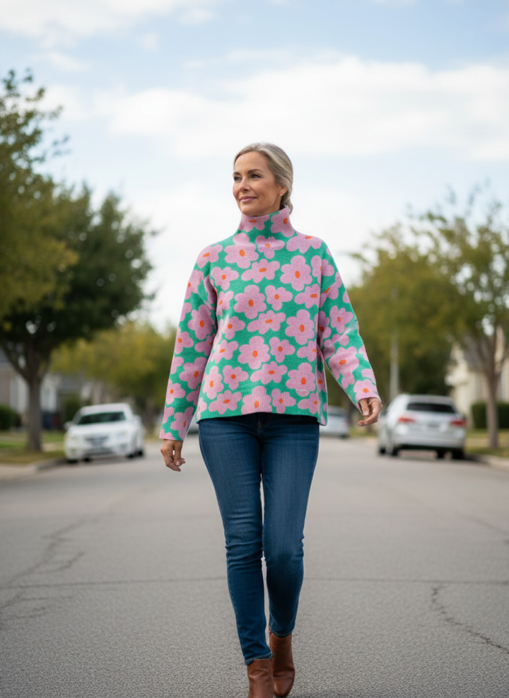 Amelia – Floral Knit Jumper