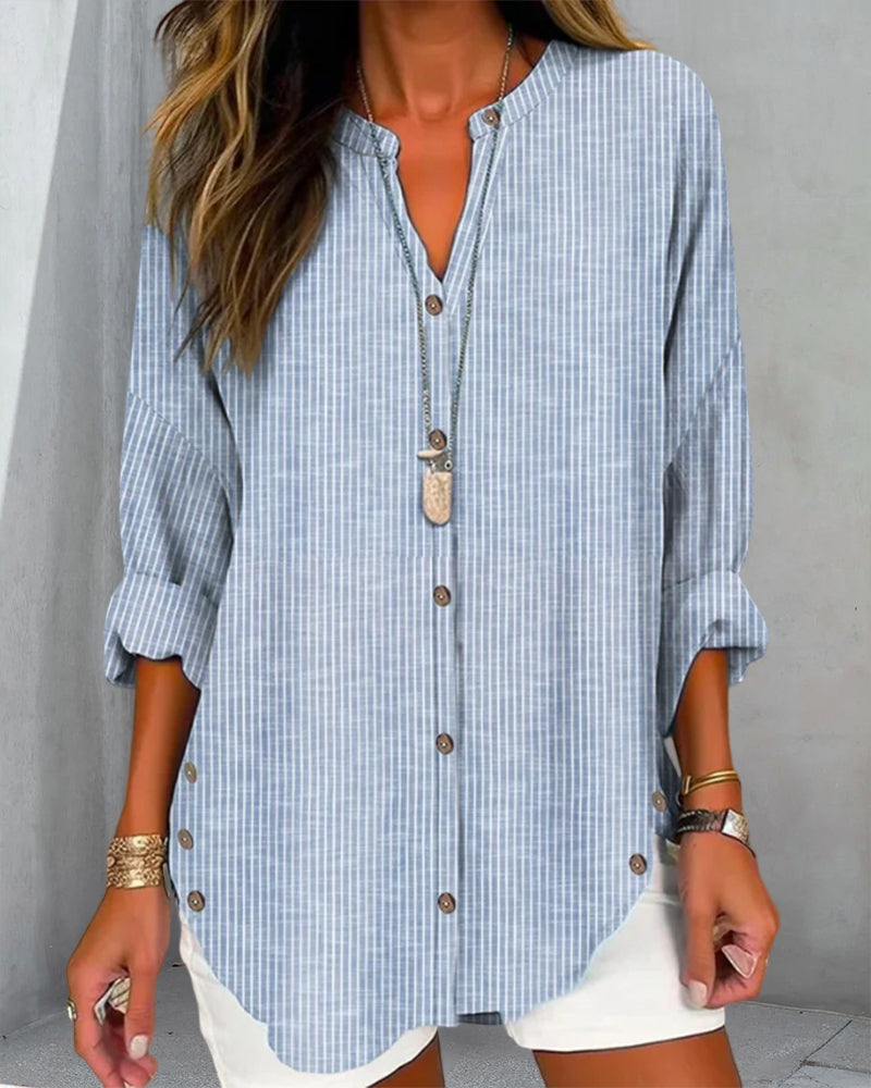 Betty | Stylish Loose Fit Long Sleeve Button-Up Blouse