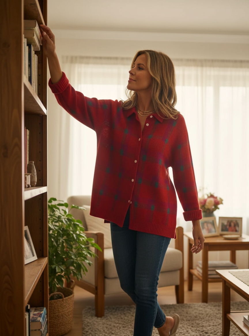 Leni™ | Checked Knit Blouse