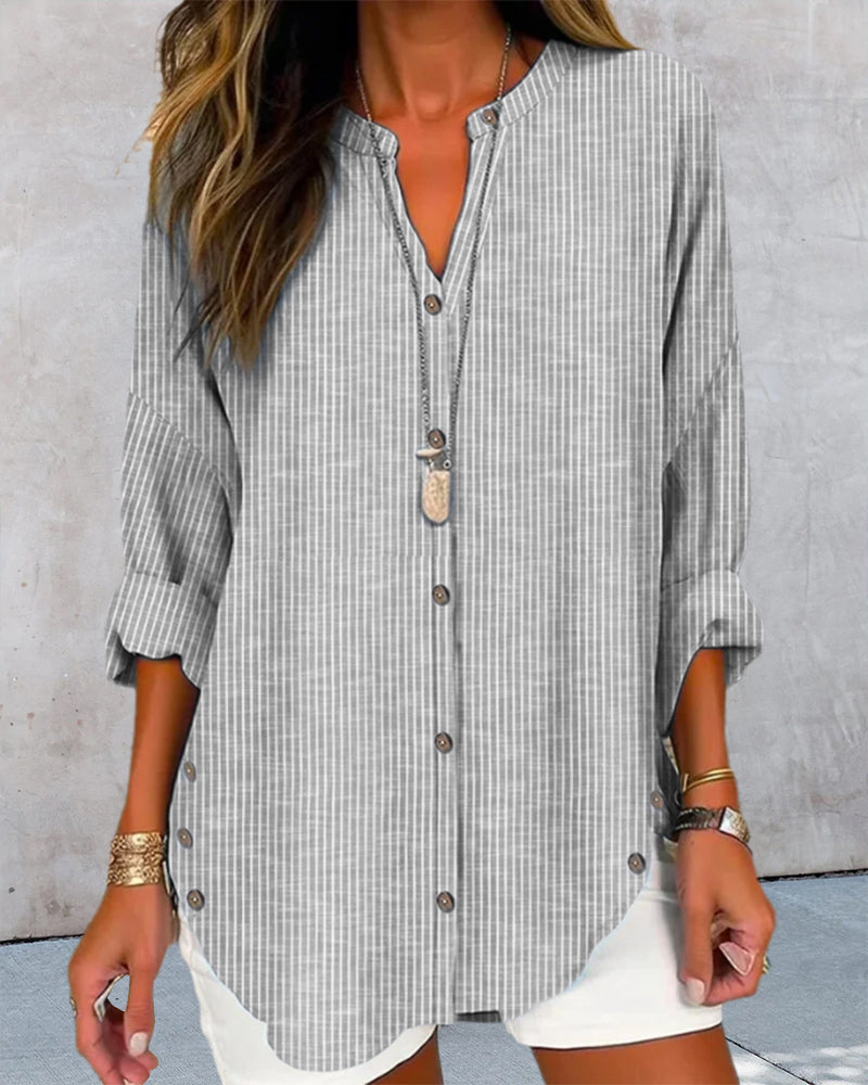 Betty | Stylish Loose Fit Long Sleeve Button-Up Blouse