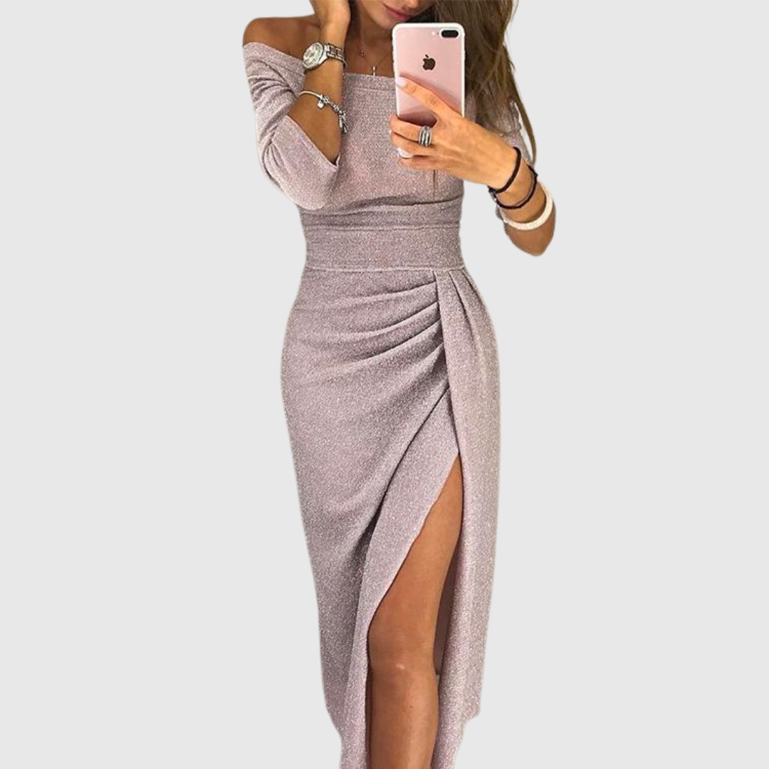 Isabeau | Elegant halterneck maxi dress