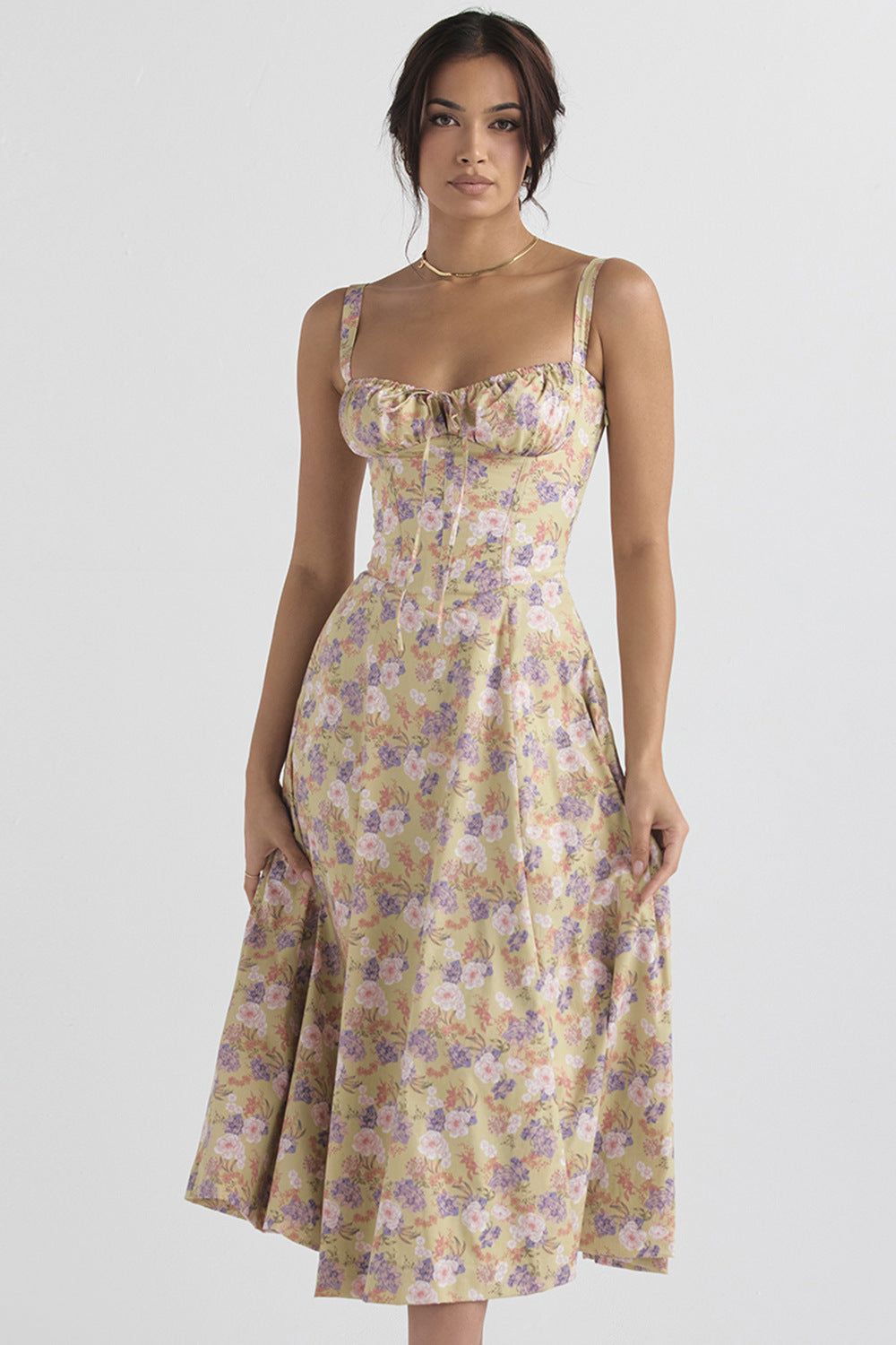 Sally | Spring Dress - Floral Print Party Dress