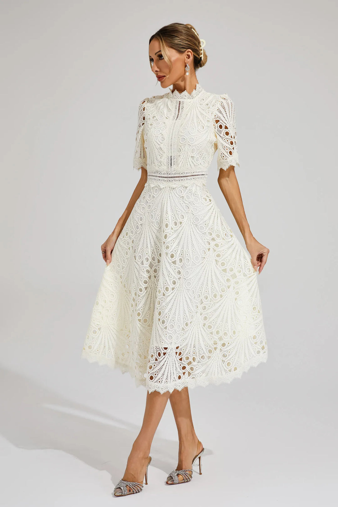 Lexi | Elegant Lace Midi Dress for Women
