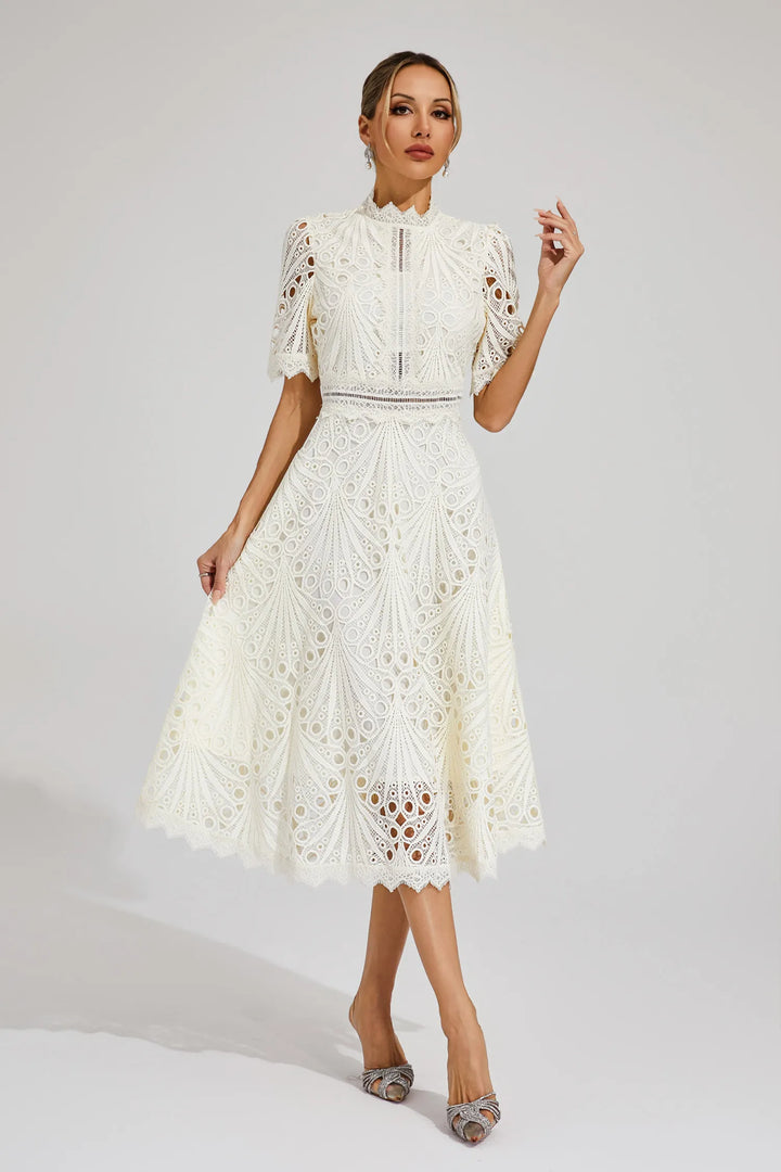 Lexi | Elegant Lace Midi Dress for Women