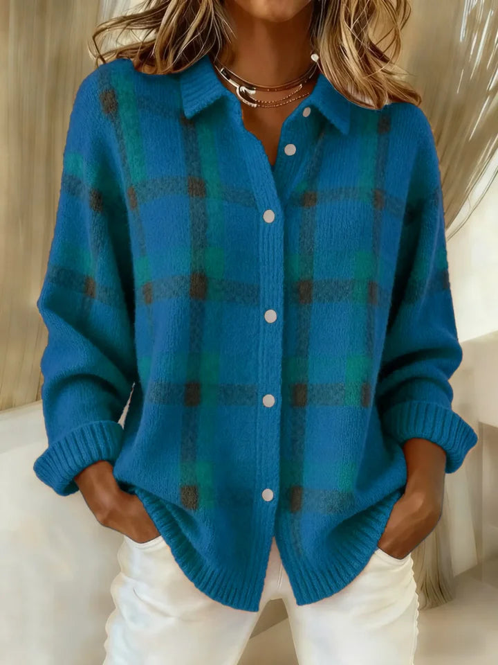 Leni™ | Checked Knit Blouse