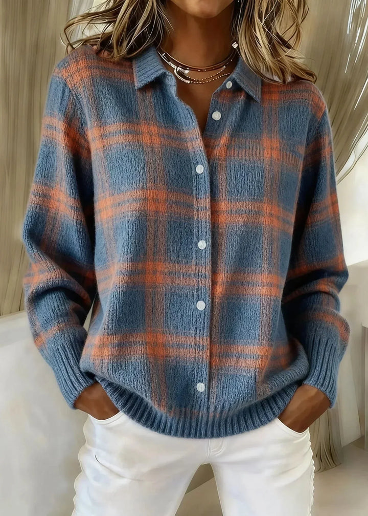 Leni™ | Checked Knit Blouse
