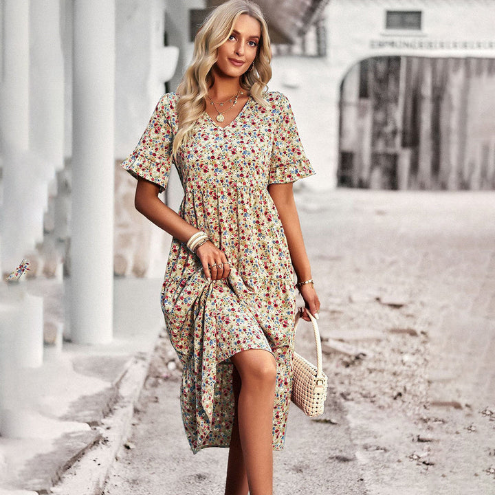 Gillian | Chic Floral Summer Midi Dress for Women