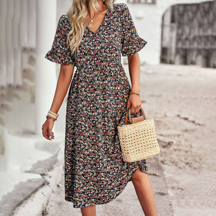 Gillian | Chic Floral Summer Midi Dress for Women