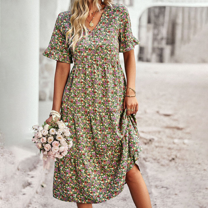 Gillian | Chic Floral Summer Midi Dress for Women