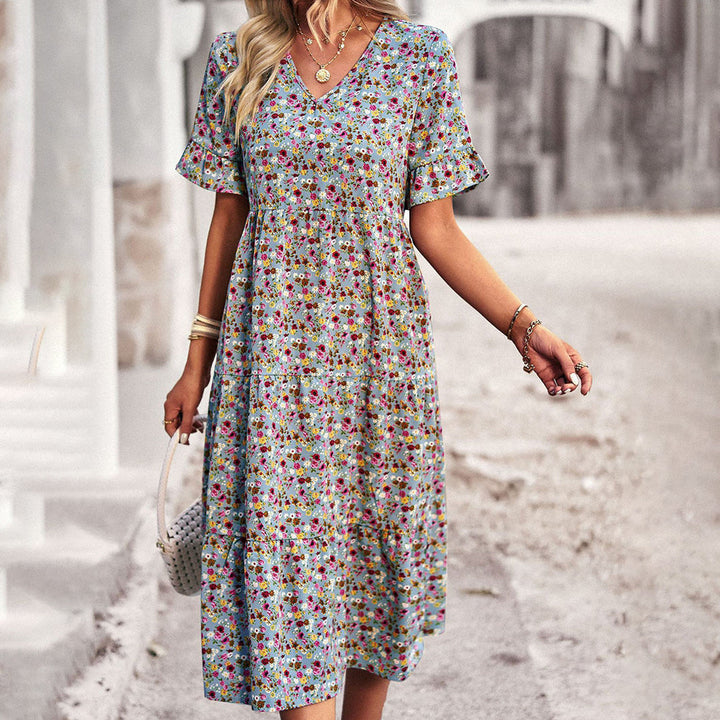 Gillian | Chic Floral Summer Midi Dress for Women