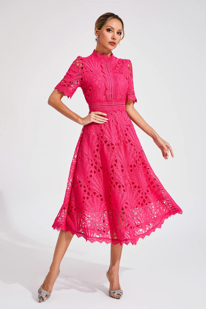 Lexi | Elegant Lace Midi Dress for Women