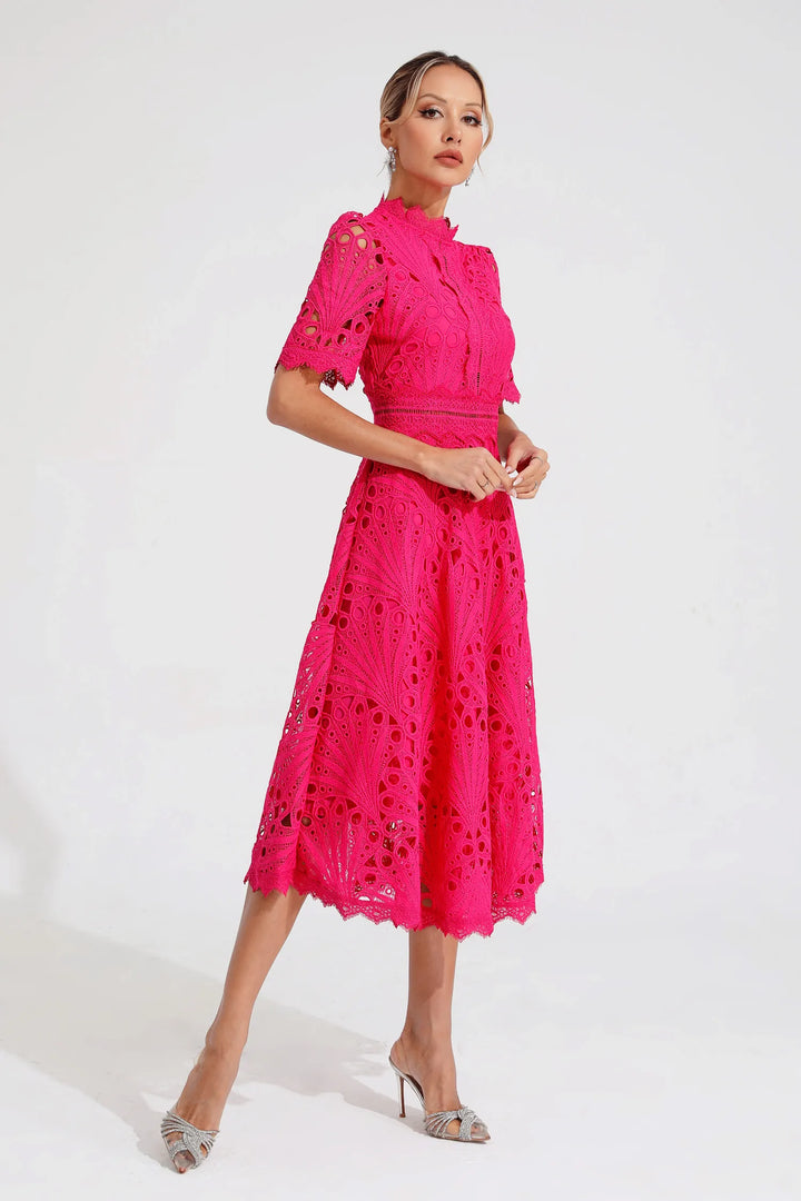 Lexi | Elegant Lace Midi Dress for Women