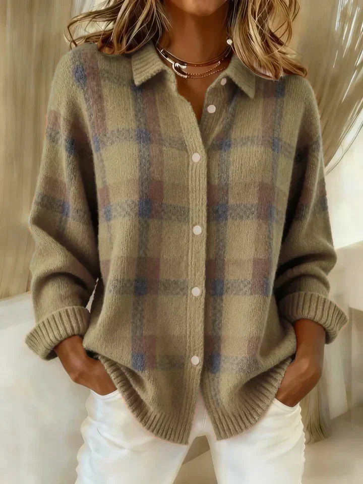Leni™ | Checked Knit Blouse