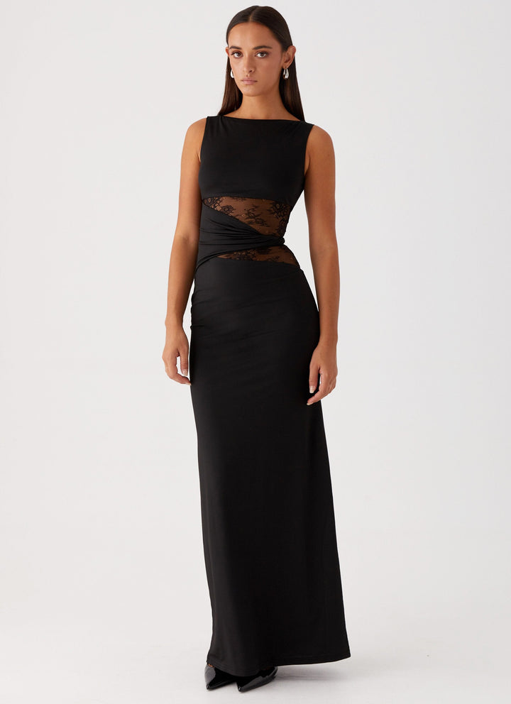 LENI | Figure-Hugging Maxi Dress With Subtle Cut-Outs And Lacing