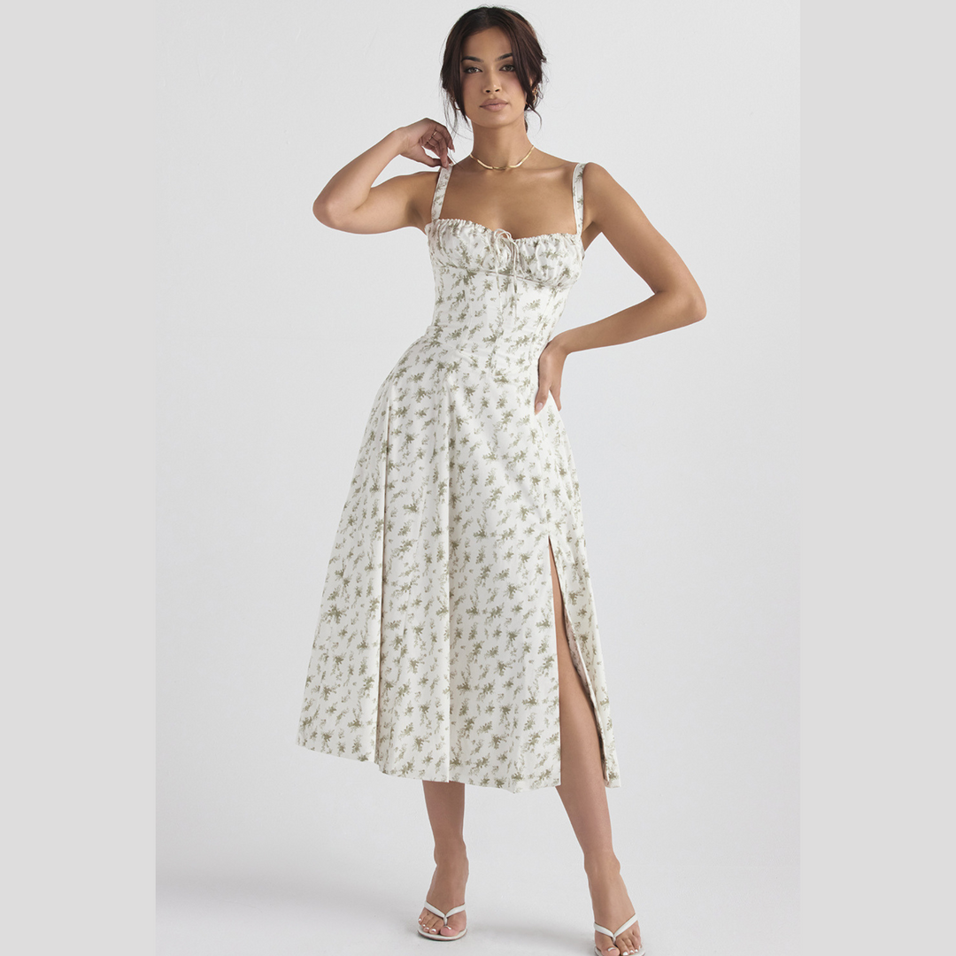 Sally | Spring Dress - Floral Print Party Dress