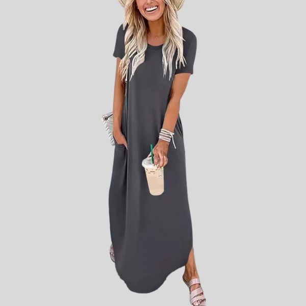 MAGESSA™ – Everyday Relaxed Fit Round Neck Maxi Dress