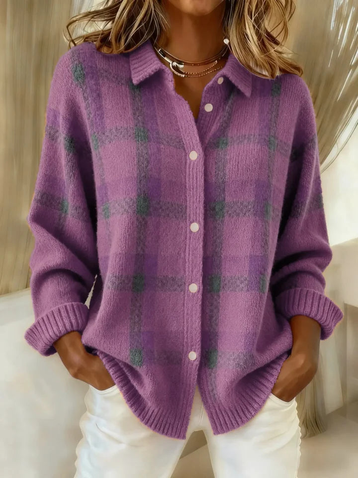 Leni™ | Checked Knit Blouse