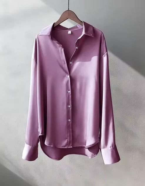 Olive | Elegant Fit Blouse with Soft Sheen