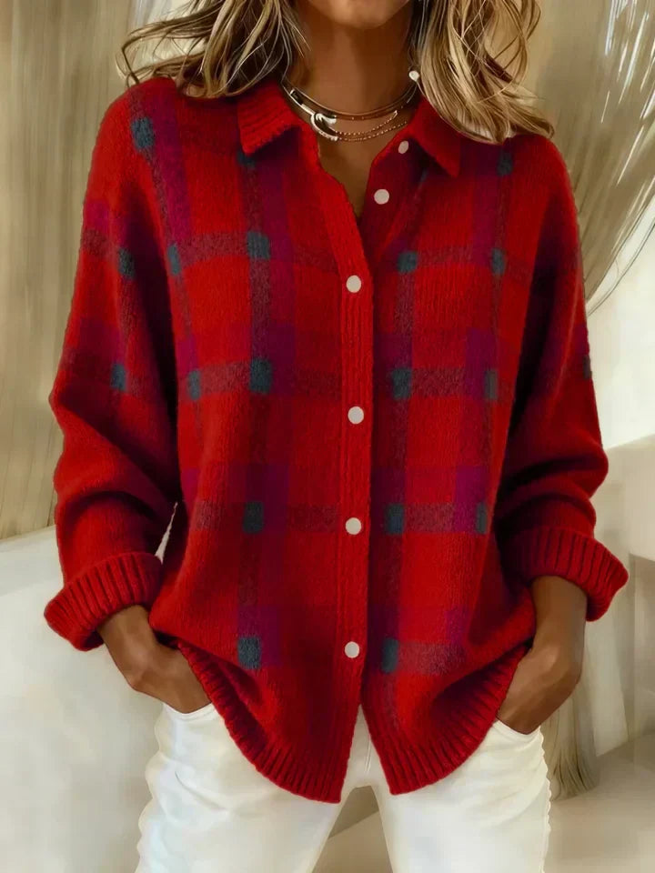 Leni™ | Checked Knit Blouse