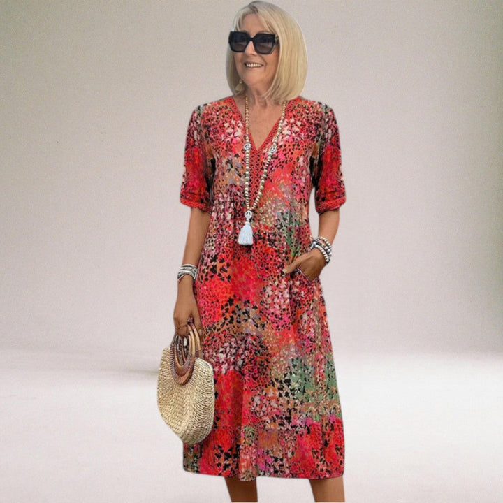 Filomena | Elegant Floral Spring Dress for Women