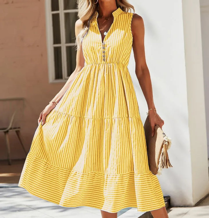 Mary | Stylish Striped Sleeveless Dress for Summer