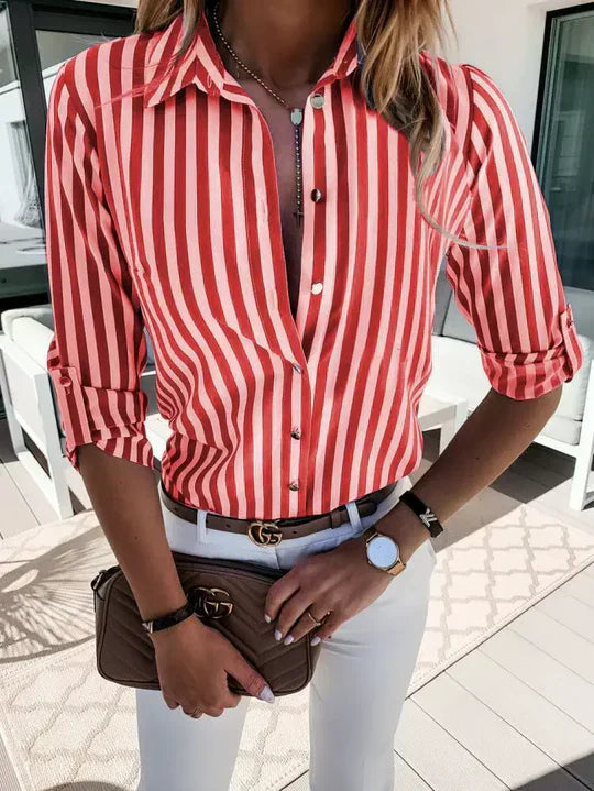 Delilah | Chic Striped Blouse for Casual Summer Comfort