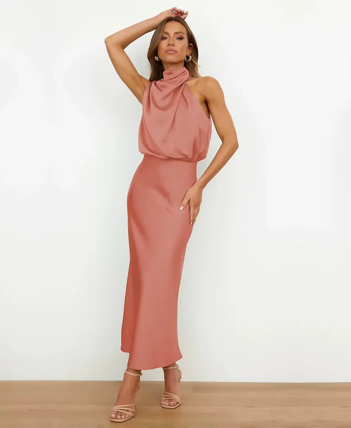 Solène | Elegant High Waist Midi Dress