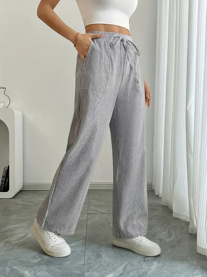 Linda | Elegant Striped Pants with Pockets in Trendy Colors