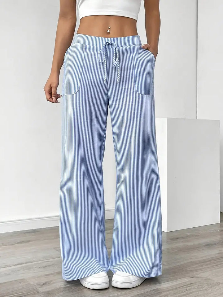 Linda | Elegant Striped Pants with Pockets in Trendy Colors