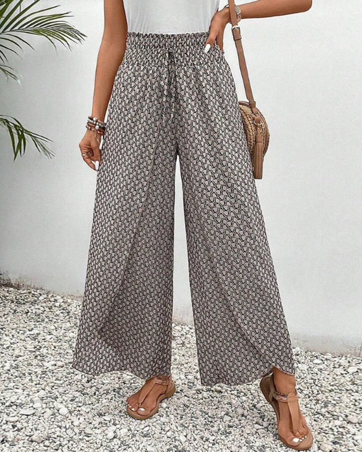 Iridessa | Lightweight Flowing Casual Wear Leg Trousers with Elastic Waist