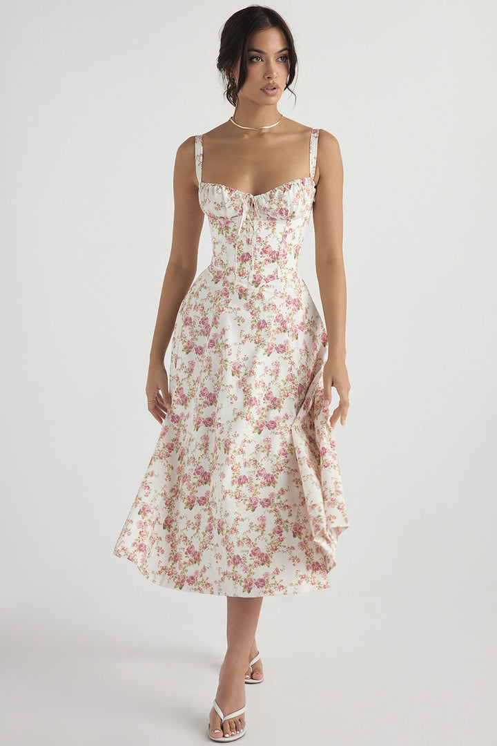 Sally | Spring Dress - Floral Print Party Dress