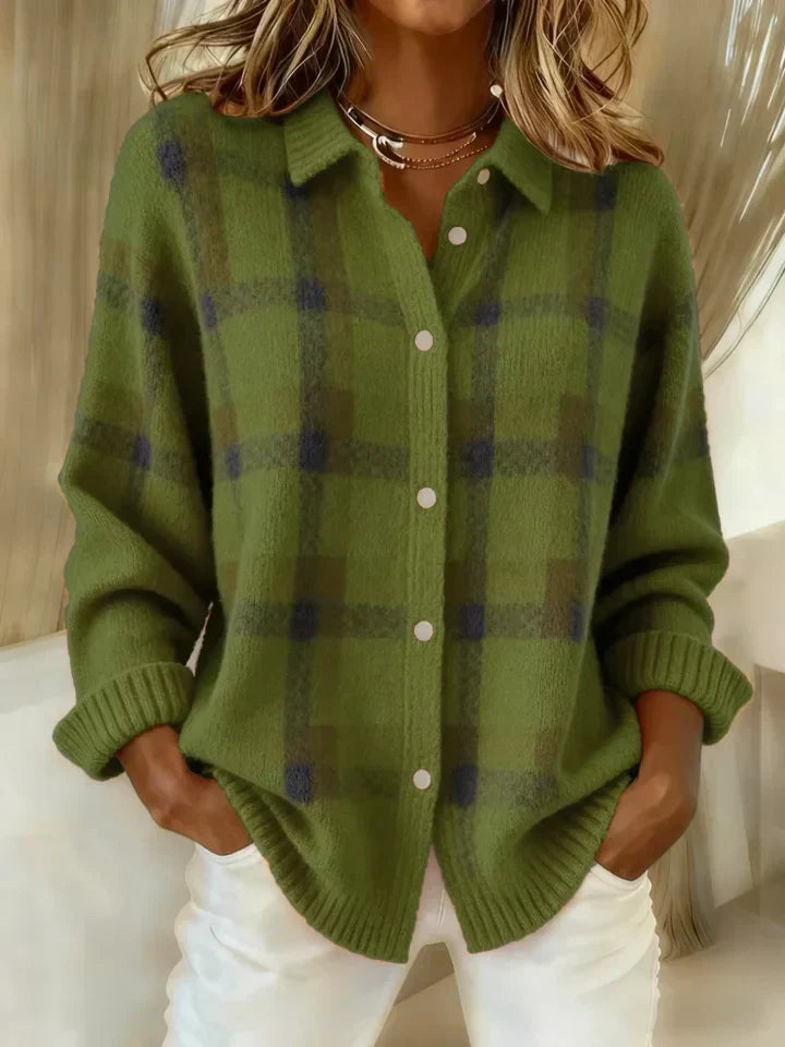 Leni™ | Checked Knit Blouse
