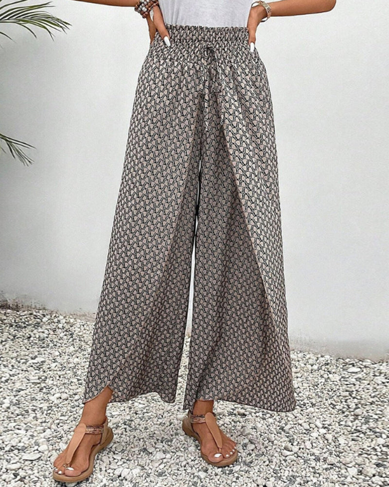 Iridessa | Lightweight Flowing Casual Wear Leg Trousers with Elastic Waist
