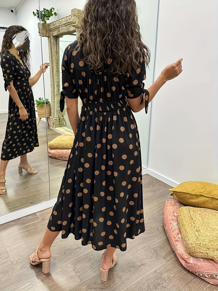 Jade | Chic Polka Dot Midi Dress for Every Occasion