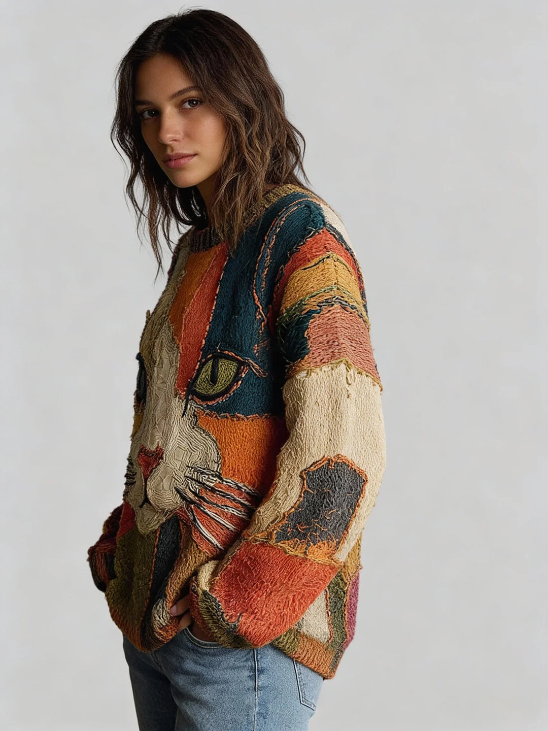 Muriel | Artistic Cat-Inspired Sweater