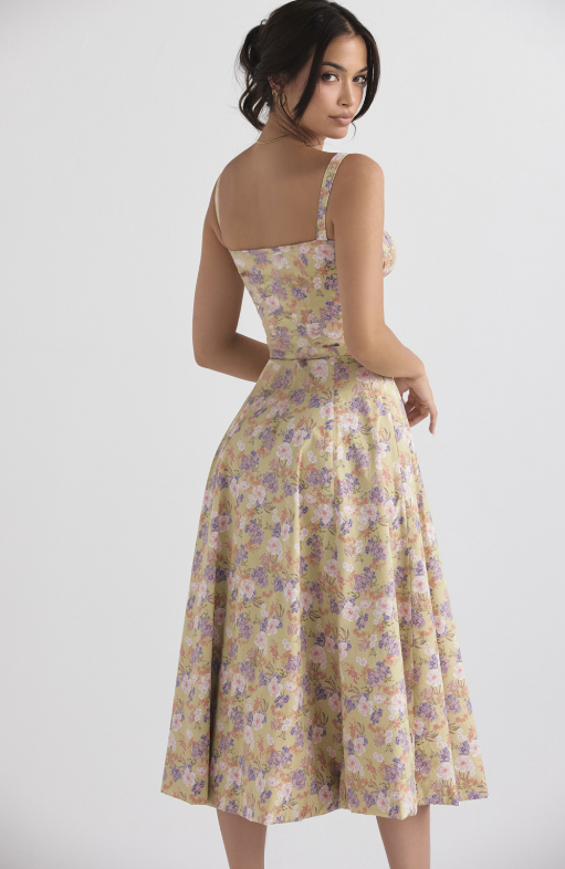 Sally | Spring Dress - Floral Print Party Dress