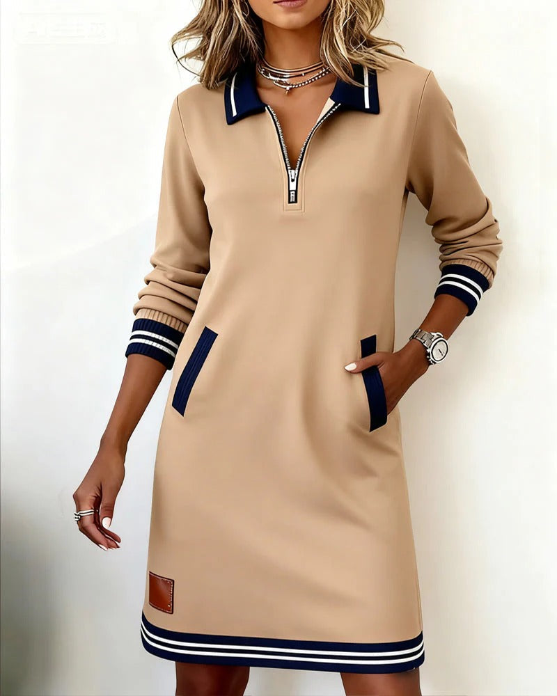 Elise | Chic Long Sleeve Cotton Spring Dress