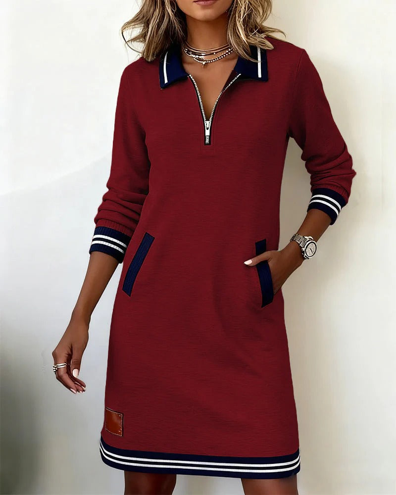 Elise | Chic Long Sleeve Cotton Spring Dress