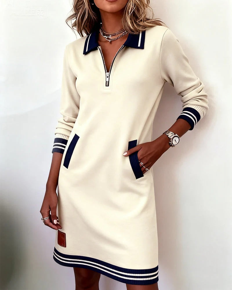 Elise | Chic Long Sleeve Cotton Spring Dress