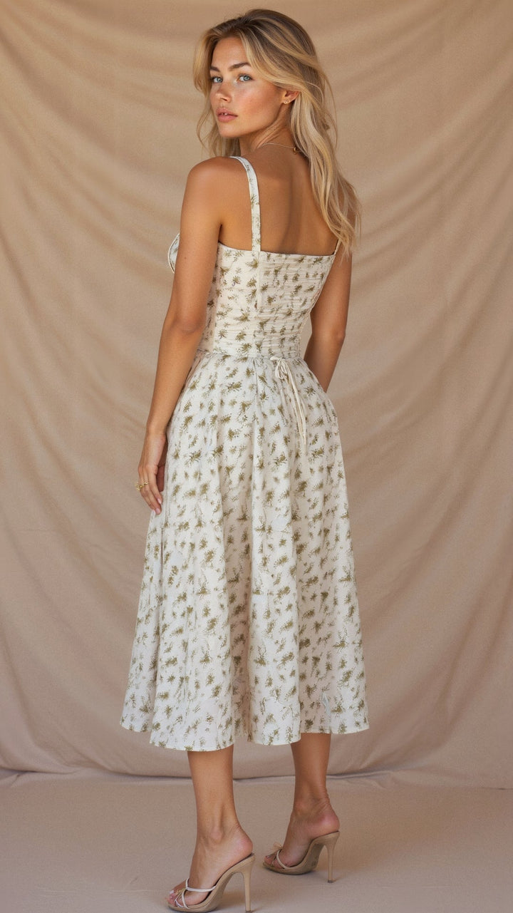 Margaret | Corset Midi Dress - Elegant, figure-flattering style