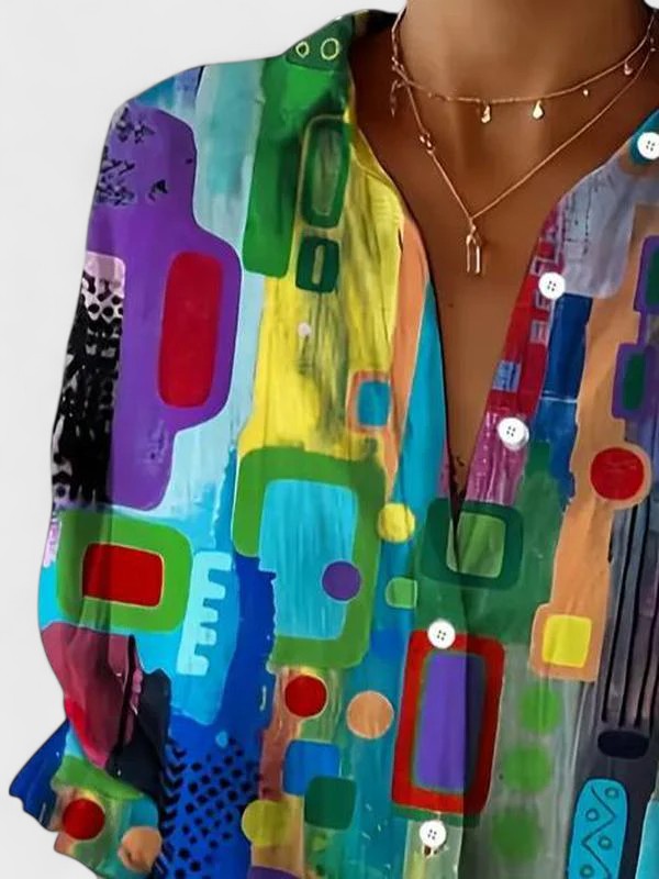 Elara | Elegant Geometric Blouse