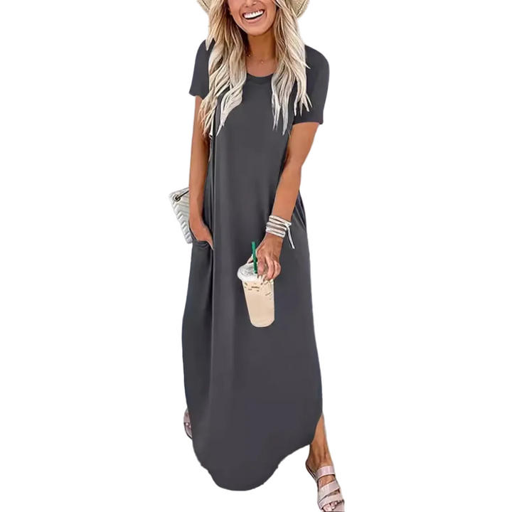 MAGESSA™ – Everyday Relaxed Fit Round Neck Maxi Dress